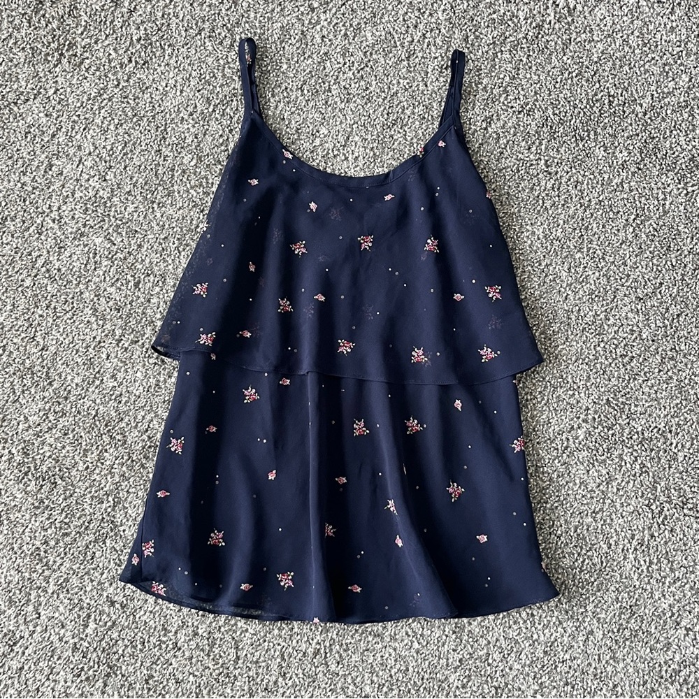 CAbi Navy Blue Floral Tank Size S - Picture 3 of 8